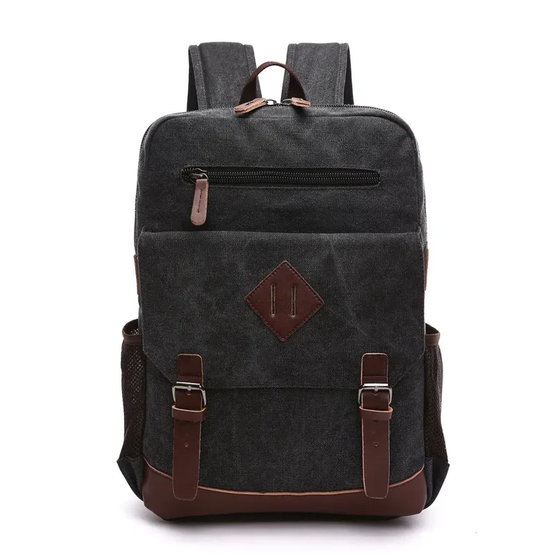 sac à dos vintage en toile pour homme, grand format, compatible avec la plupart des ordinateurs portables de 15,6 pouces, sac d'école, sac de randonnée, sac de voyage