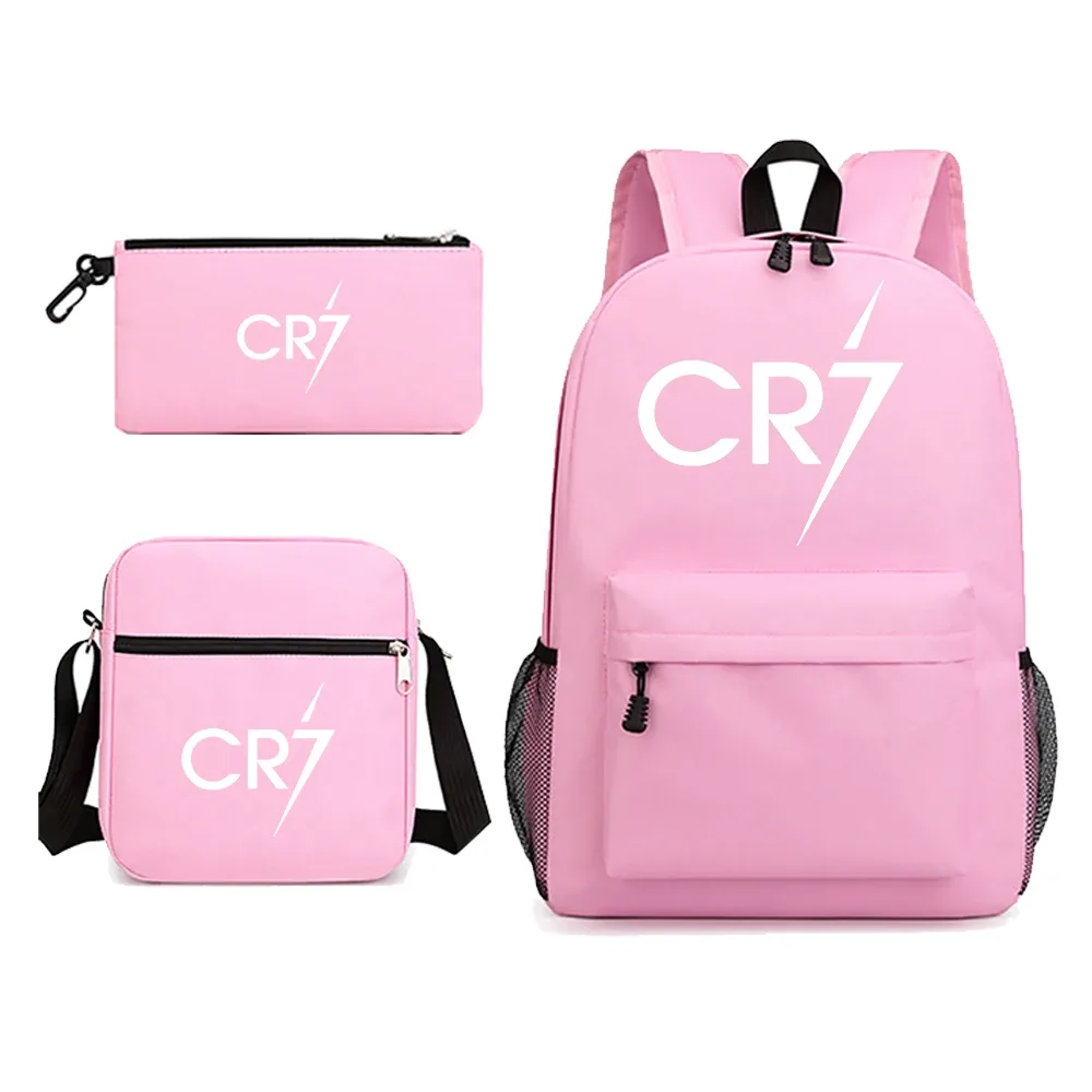 sac à dos d'école cr7 pour garçon et fille adolescent, pour ordinateur portable, 3 pièces, nouveauté