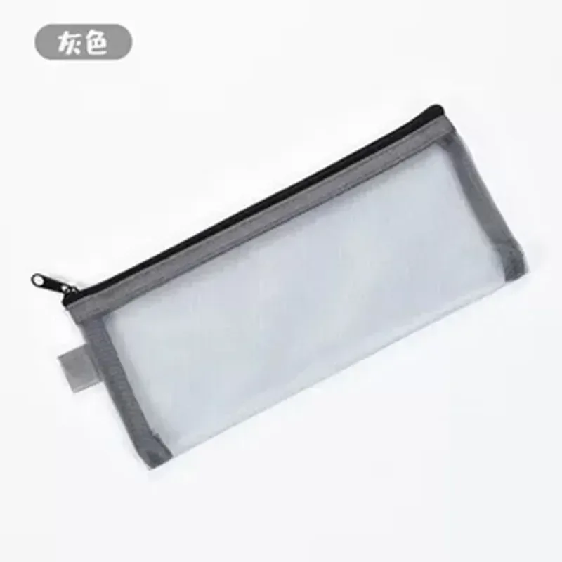 fille maille sac cosmétique filets papeterie crayon sac étui support fermeture éclair portable rouges à lèvres clés pièce de monnaie charge câble organisateur étui