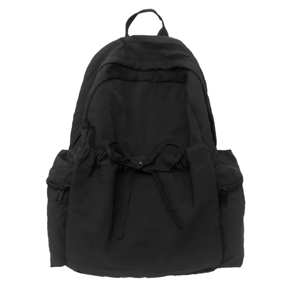 sac à dos mignon avec nœud, couleur unie, cordon de serrage, grande capacité, léger, pour étudiants, école, voyage