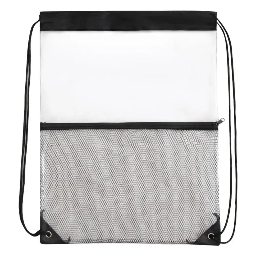 sac à dos simple à cordon de serrage de grande capacité, sac de plage pliable en pvc transparent, sac à bandoulière, sac de natation, sac jelly pour femmes