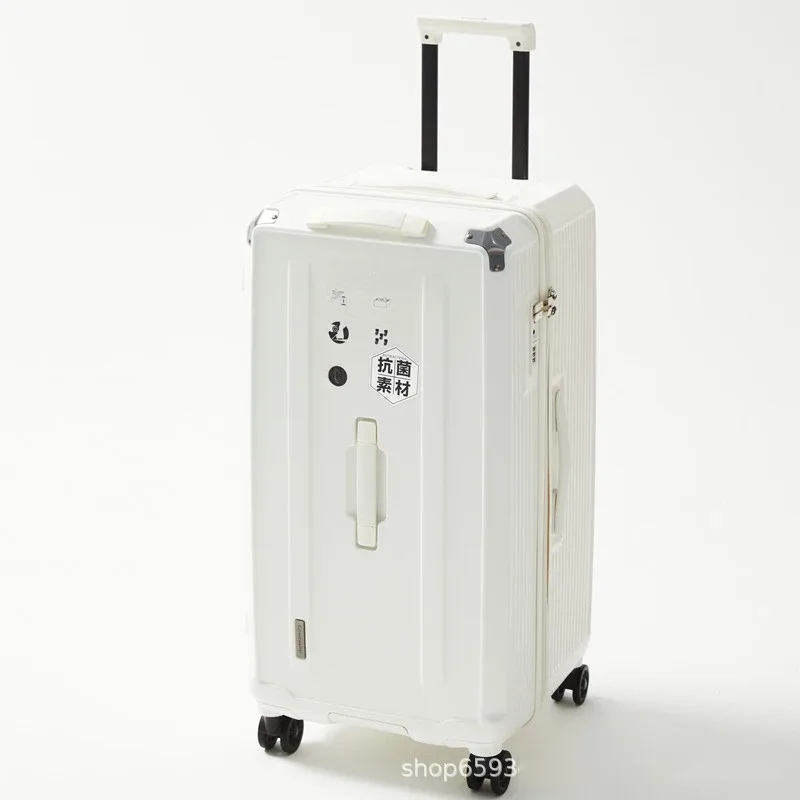 valise à roulettes grande capacité avec amortisseur à ressort, frein et roues pivotantes, poignée de transport pour étudiants