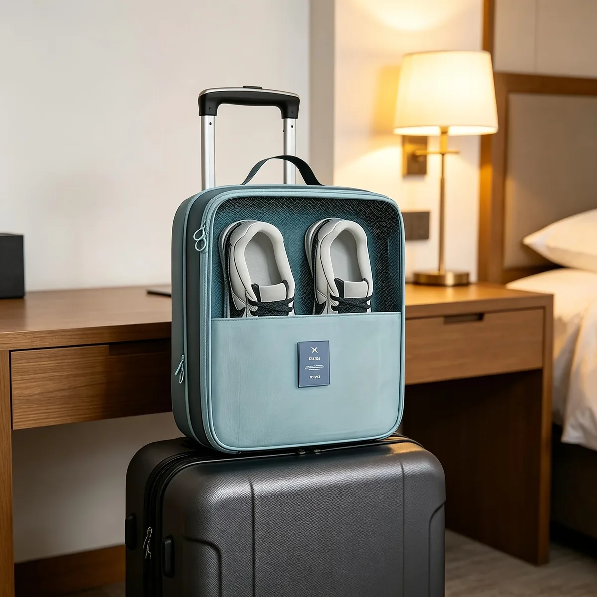 sac de rangement pour chaussures de voyage, sac de rangement en maille respirante diagonale lavée, pour plusieurs paires de chaussures, boîte à chaussures portable pour les voyages d'affaires