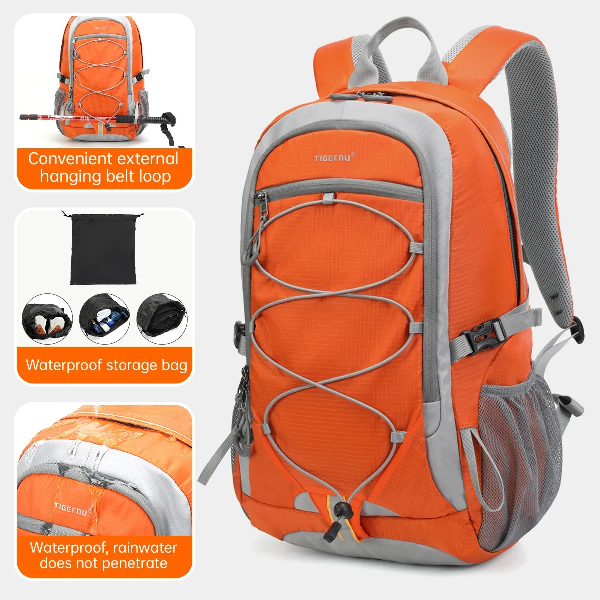 tigernu – sacs à dos d'escalade pour hommes et femmes, sac d'extérieur étanche, sac de voyage léger, sac de sport pour hommes, sac de randonnée