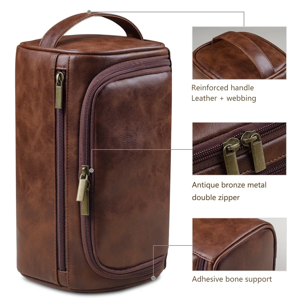 trousse de toilette en cuir pour hommes et femmes, kit dopp, trousse de toilette suspendue pour hommes, trousse de toilette de voyage pour voyager, grand sac à cosmétiques pour t