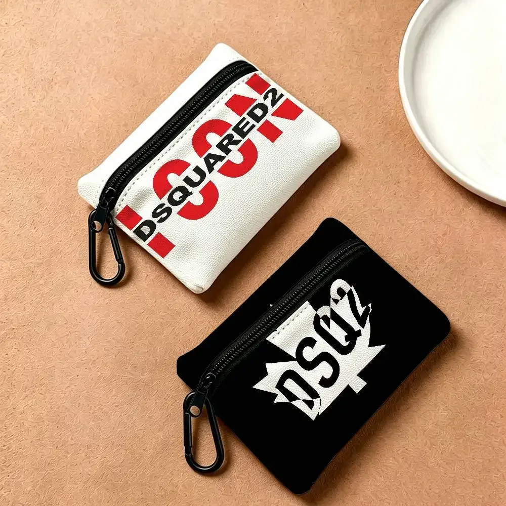 d-dsquared2 avant-street – porte-monnaie à fermeture éclair en tissu oxford, pochette à clés portable, organisateur pour voyage, trousse à cosmétiques