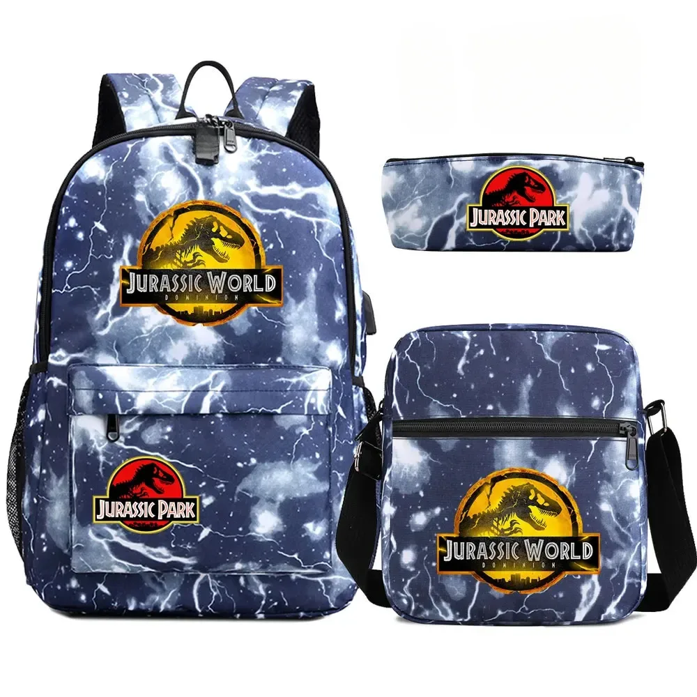 sac à dos de voyage avec serrure antivol usb pour garçon et fille, cartable pour livre d'école pour enfants, sac à stylo, 3 pièces