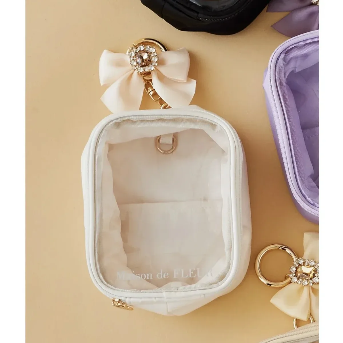 trousse de maquillage estivale pour femme, style japonais doux et mignon, fermeture éclair, nouveauté 2025, sacs de rangement suspendus macaron pour femmes