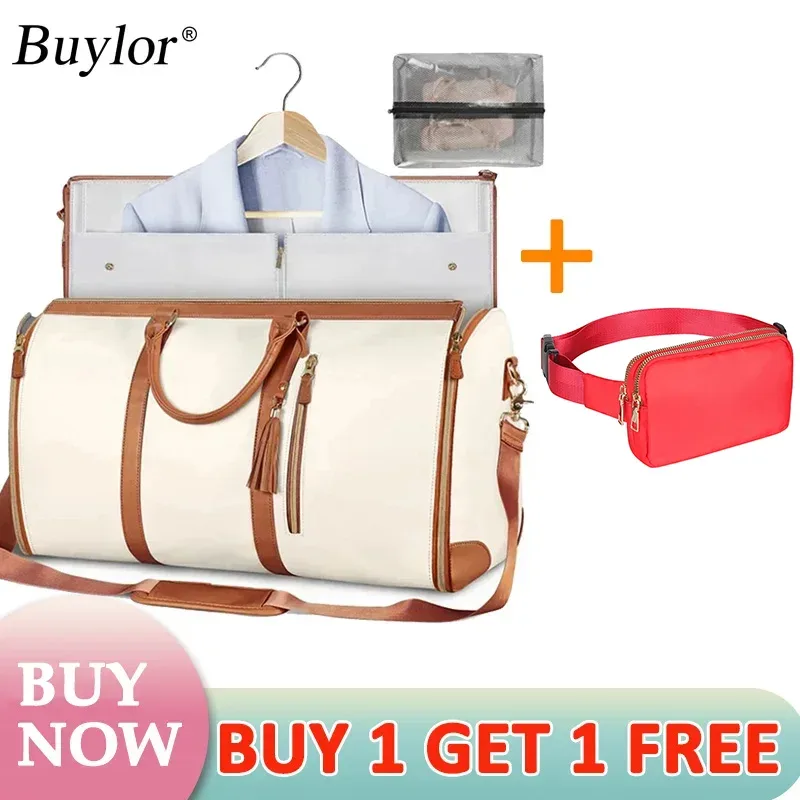 sac voyage polyester rose marron pliable extensible femelle polyvalent grande capacité résistant eau hand bagage fitness voyage suit storage