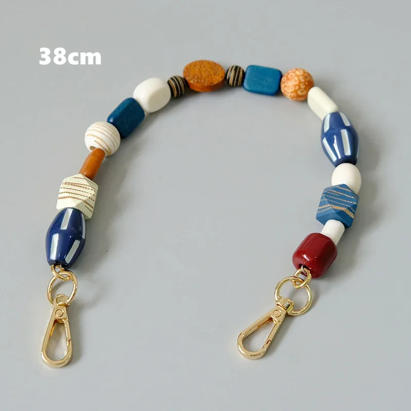 accessoire de sac en bois coloré pour femme, partie de perles en résine, bracelet décroissant pour les mains, sangle de coque de téléphone, poignée de remplacement, joo, nouveau
