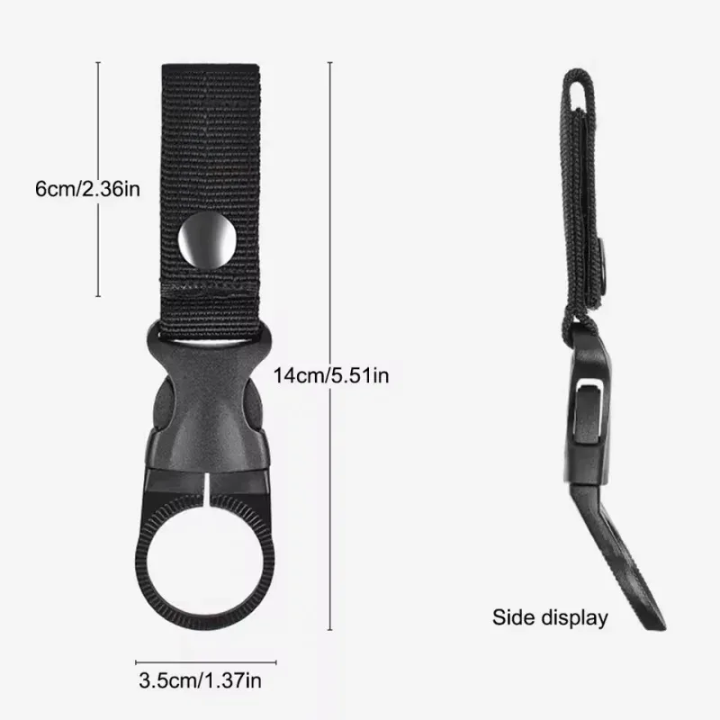 mousqueton porte-bouteille d'eau, clip de fixation pour ceinture et sac à dos, en sangle nylon multifonction