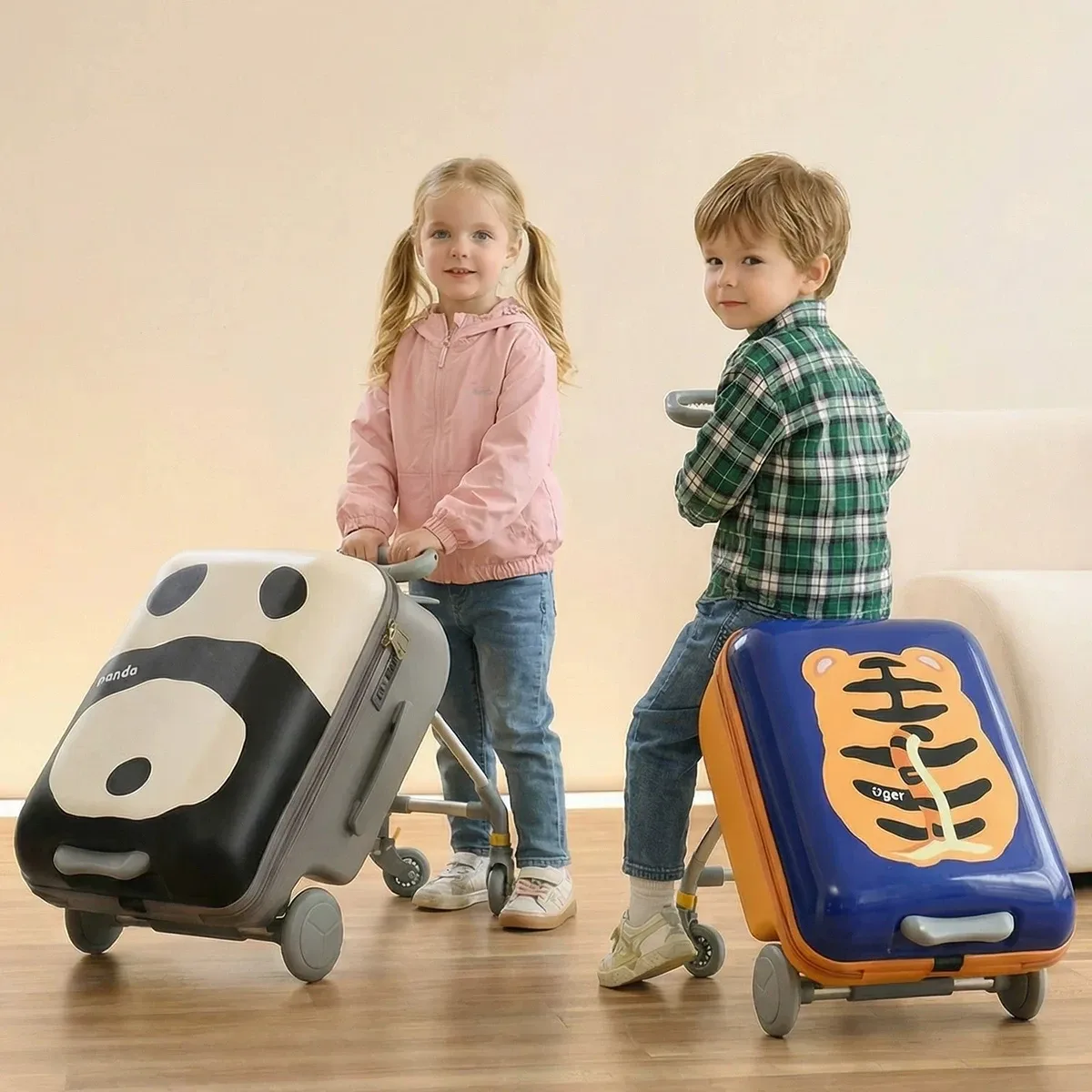 valise de voyage multifonctionnelle pour enfants, chariot à roulettes, bagage à main 20 pouces, poussette pour les voyages