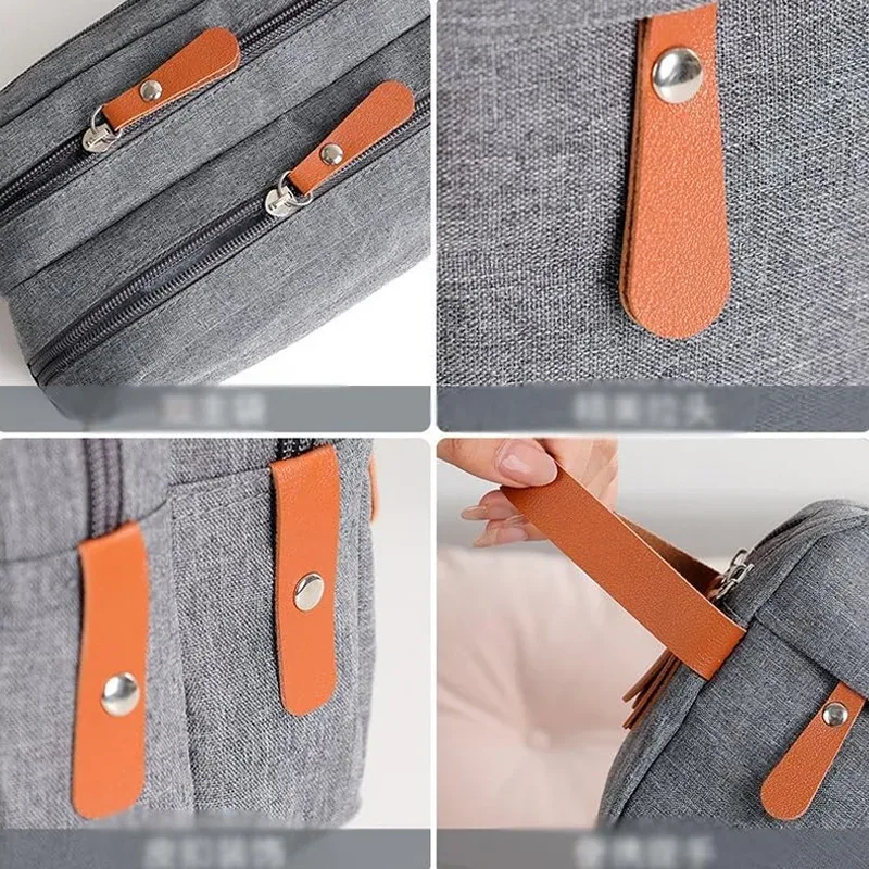 sac de toilette personnalisé pour homme avec broderie de nom, sac de toilette double couche en tissu oxford grande capacité, pochette de voyage avec texte personnalisé