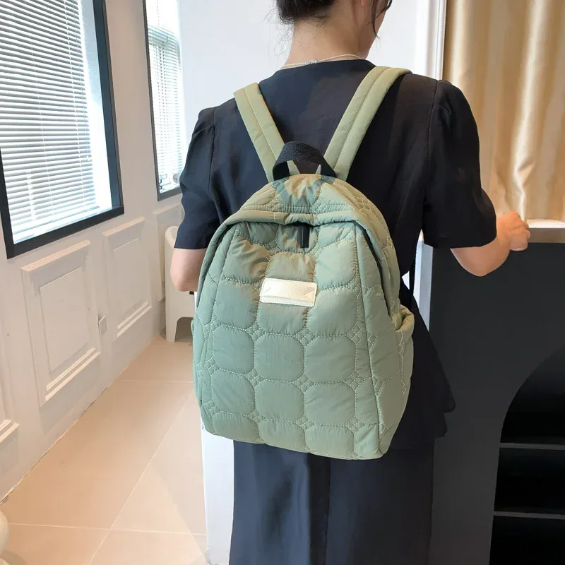 sac à dos ultraléger en coton pour femme, sac à dos scolaire, sac de voyage léger, tendance de la mode, espace chaud vers le bas, hiver