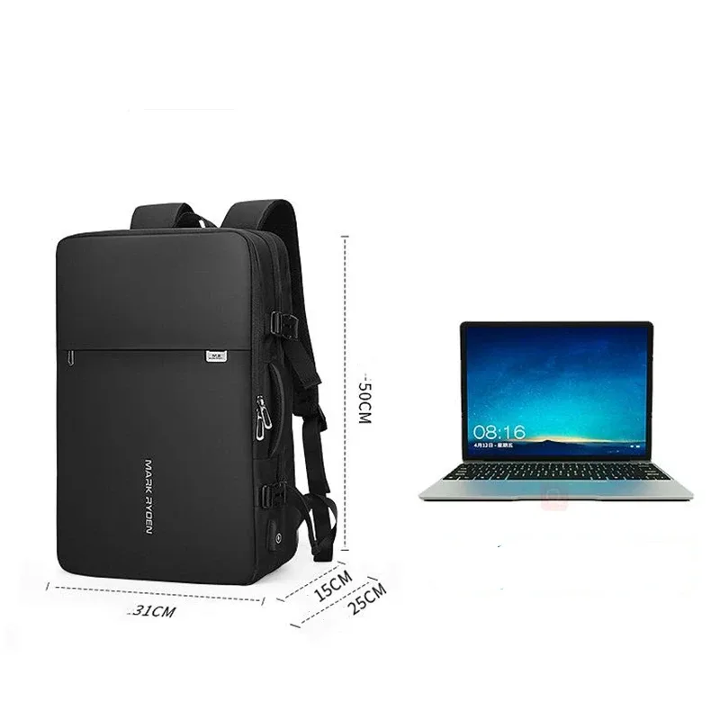 mark ryden-sac à dos pour ordinateur portable 17 pouces pour homme, chargeur usb, multicouche, sac de voyage pour homme d'affaires, antivol