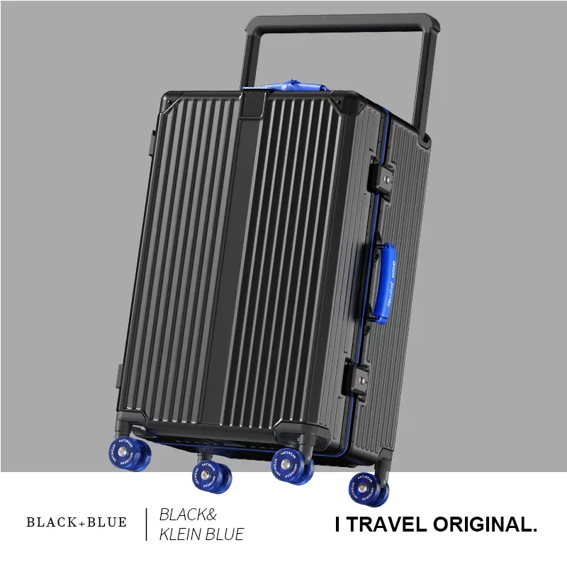 bunnyfly valise large poignée valise de voyage hommes 20 24 bagage à main femmes pc cadre en aluminium boîtier de chariot