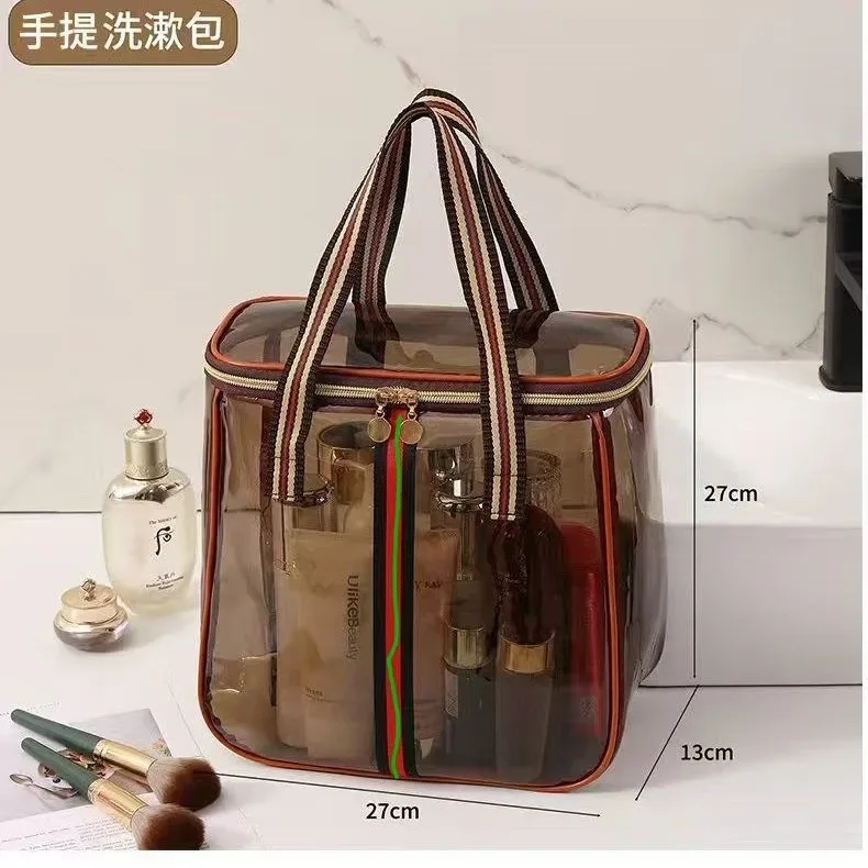 trousse de toilette de voyage grande capacité imperméable style rétro, sac de plage, pochette de maquillage pour voyages en plein air et vacances à la plage