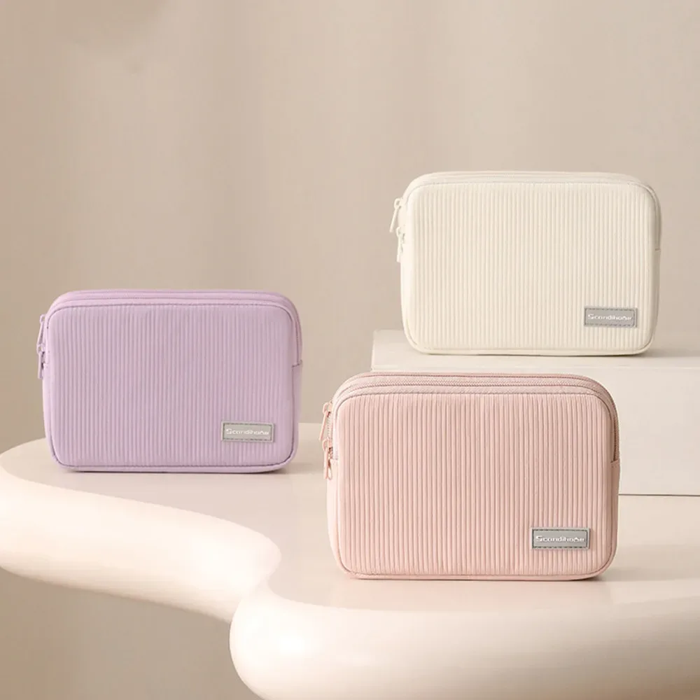 trousse de maquillage portable de grande capacité, pochette de toilette étanche avec compartiments, organisateur de cosmétiques anti-rides