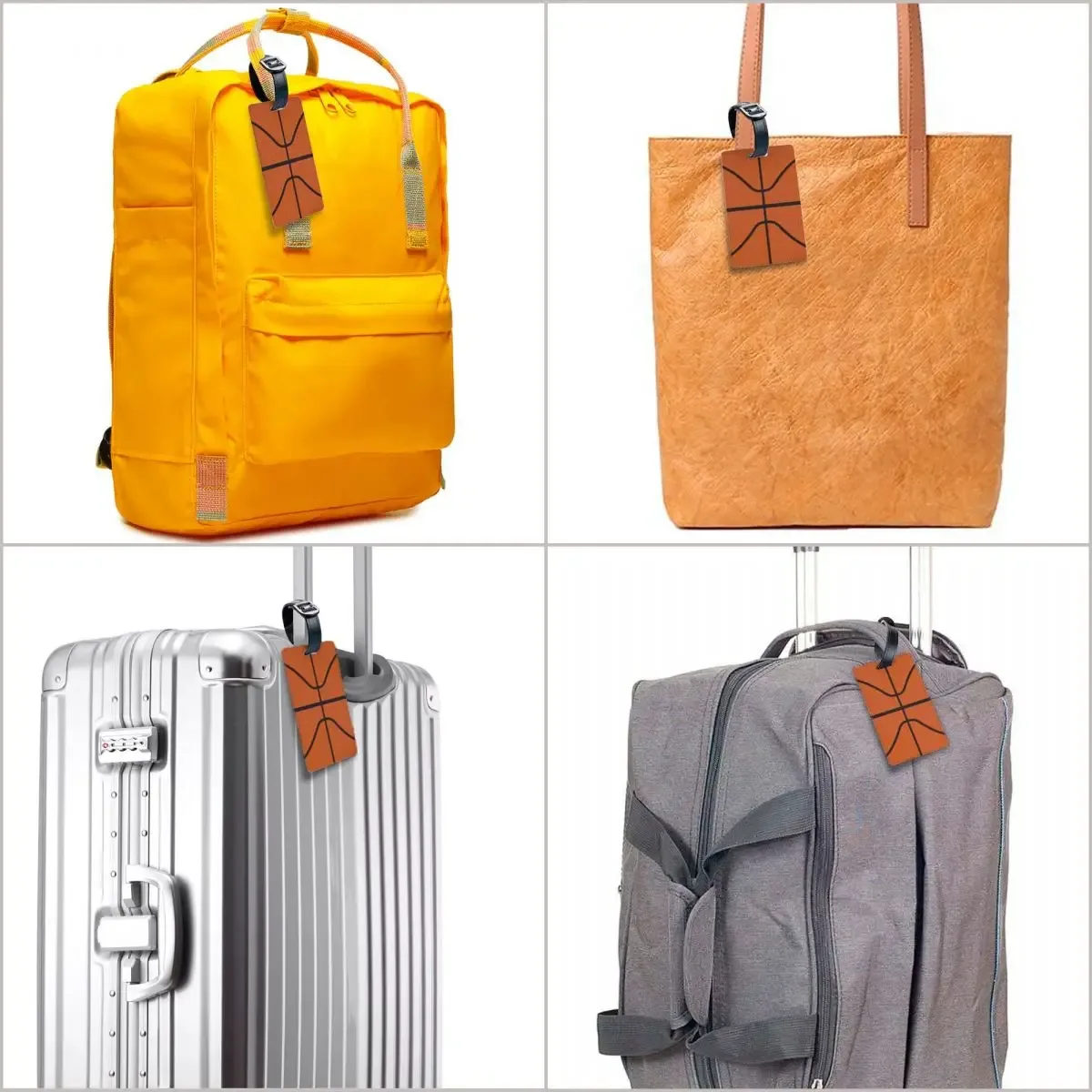 étiquettes de bagage rondes personnalisées pour valises, points de basket-ball, culture fongique de la mode, étiquettes de bagage, couverture de confidentialité, étiquette d'identification