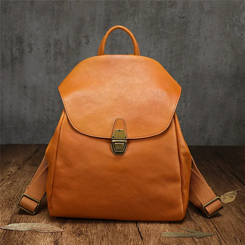 pndme simple vintage première couche peau de vache dames sacs à dos en plein air voyage designers à la main en cuir véritable cartable pour femmes