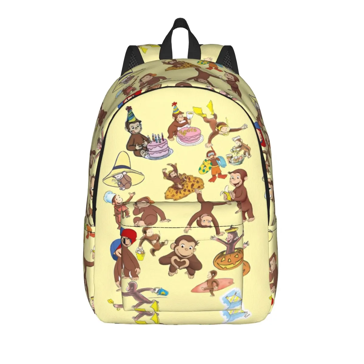 sac à dos curious george en toile pour hommes et femmes, sac à dos mignon pour étudiants, randonnée, voyage, collège, durable