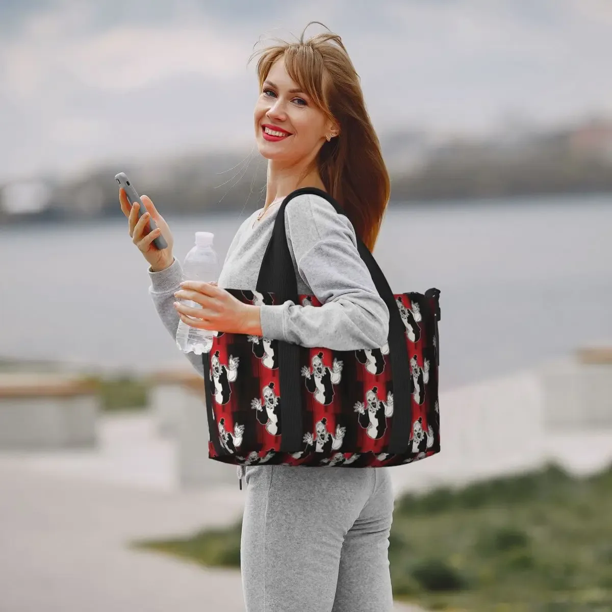 sac fourre-tout personnalisé t-terrifiers 3 halloween pour femmes, sacs de voyage de grande capacité pour plage et gymnastique