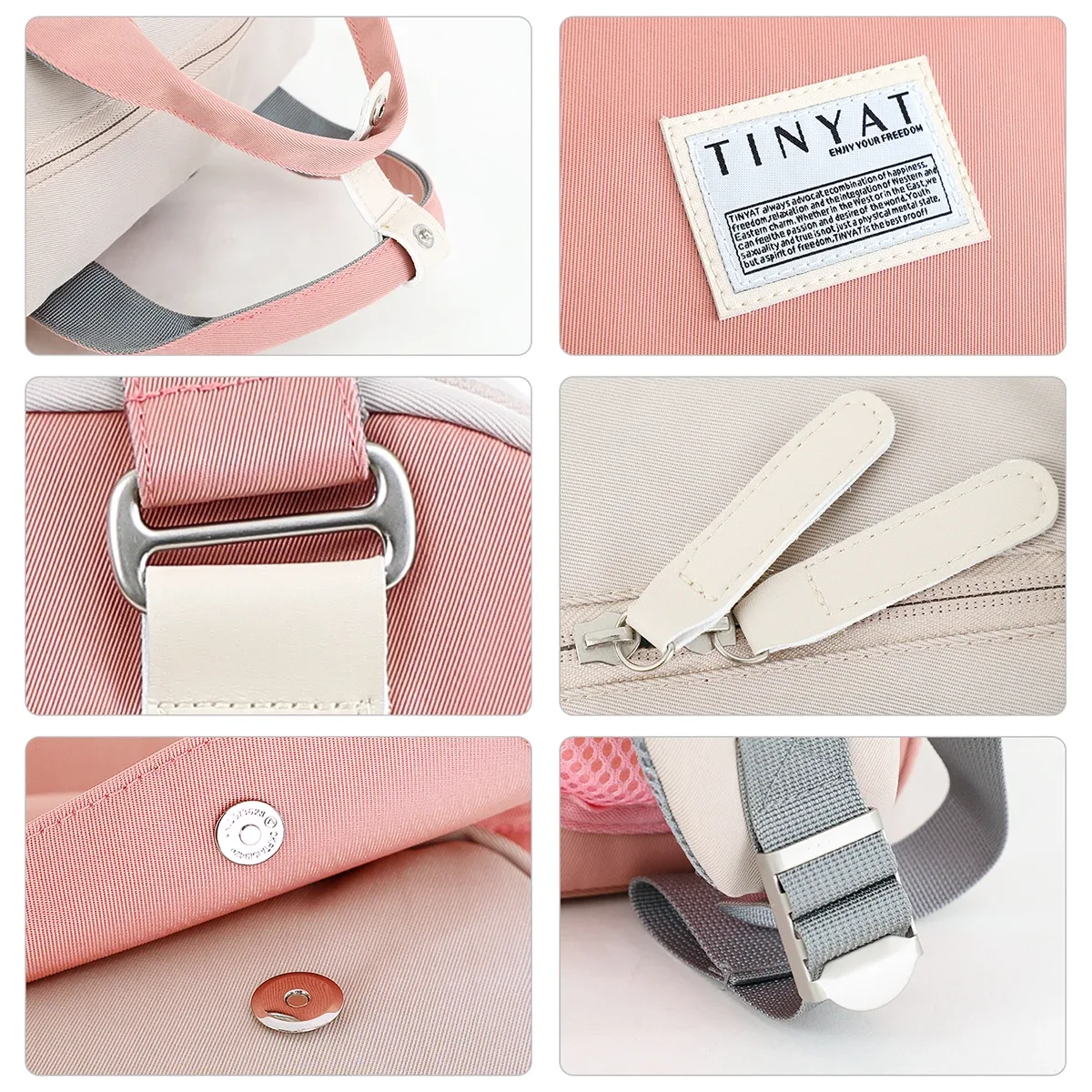 tinyat sac à dos antivol pour ordinateur portable pour femme sac à dos d'université étanche sac à dos de voyage d'affaires de 14 pouces avec fermeture éclair verrouillable