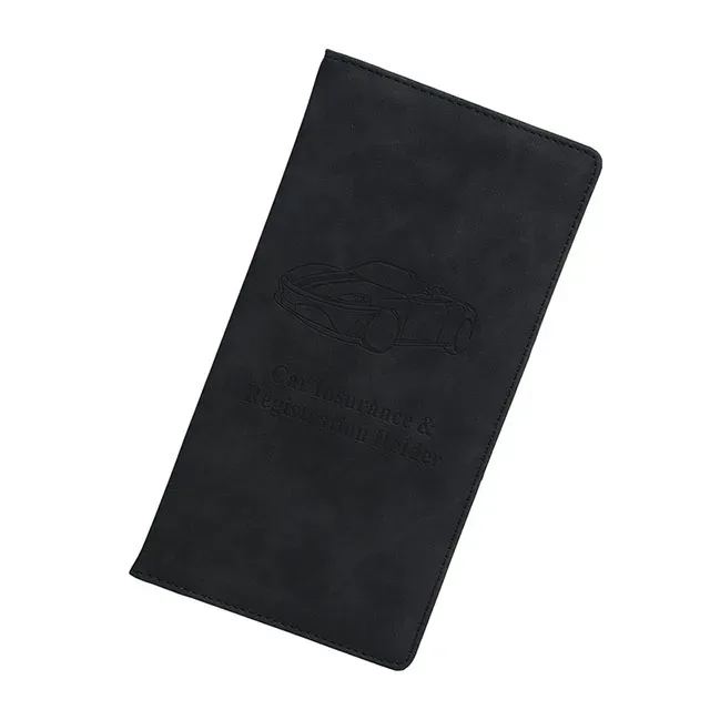 porte-documents de voiture en similicuir de qualité supérieure pour hommes et femmes, organiseur élégant pour ranger de manière sécurisée les papiers d'assurance, la carte grise et les manuels.