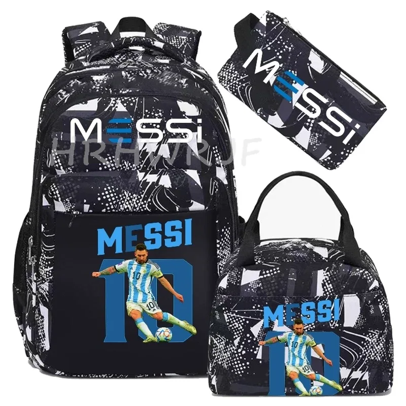 sac à dos de football messi, camouflage, pour garçons et filles, sac de voyage multifonctionnel, grande capacité, sac d'école pour femmes et hommes, sac à dos pour ordinateur portable usb, mochilas