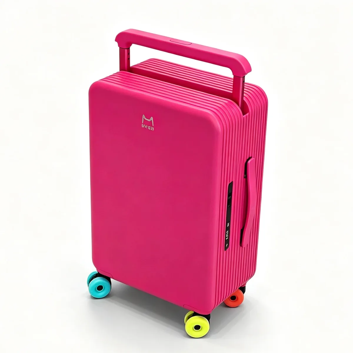 valise de voyage multi-couleurs tendance en polycarbonate rigide 20 pouces, bagage cabine pour femme, à roulettes, avec poignée large, compatible tsa