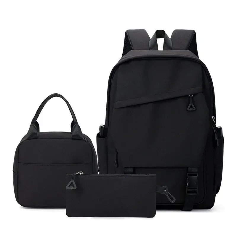lot de 3 sacs à dos pour étudiants, sacs d'école pour garçons et filles, sacs fourre-tout pour adolescents, hommes et femmes, pochette, sacs à dos en nylon, sacs de voyage