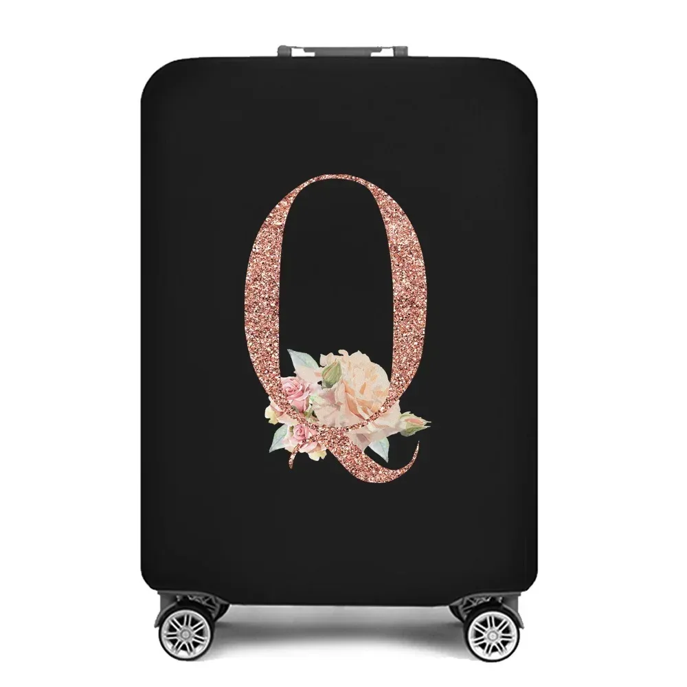 juste de protection élastique pour bagages, optique portable, housse anti-poussière simple, protection anti-rayures, impression or rose, accessoires de voyage