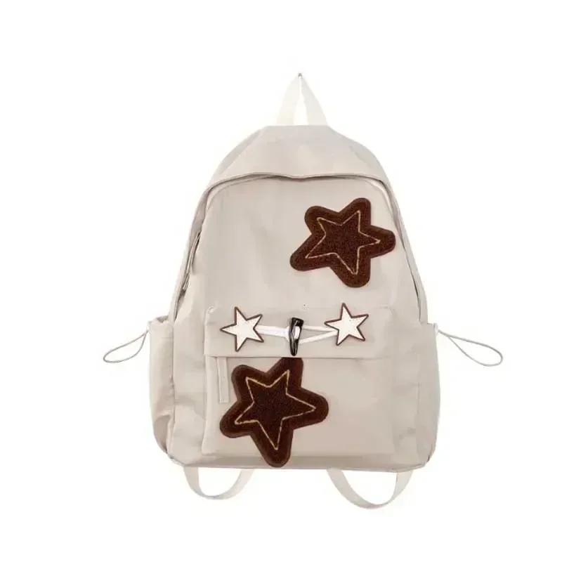 y2k – sac à dos pour ordinateur portable à motif d'étoile pour filles, sac à dos d'école de grande capacité pour adolescentes, sac à dos en velours côtelé, sac à bandoulière à double sangle