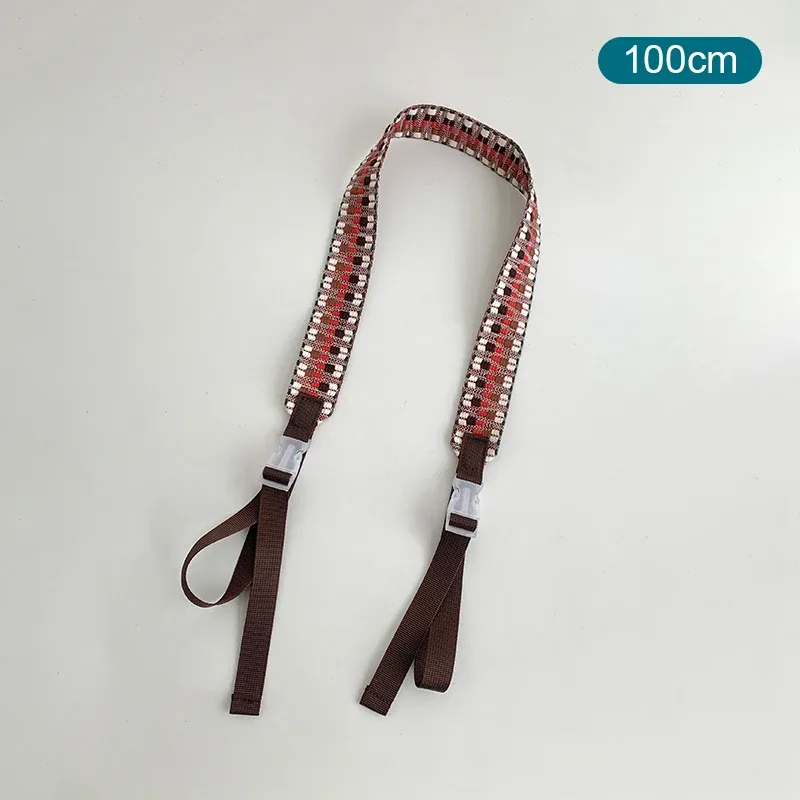 sangle de sac à bandoulière réglable en nylon brodé, bouton de traction, style sportif coloré, sangles d'extension de sac unisexe, accessoires de sac