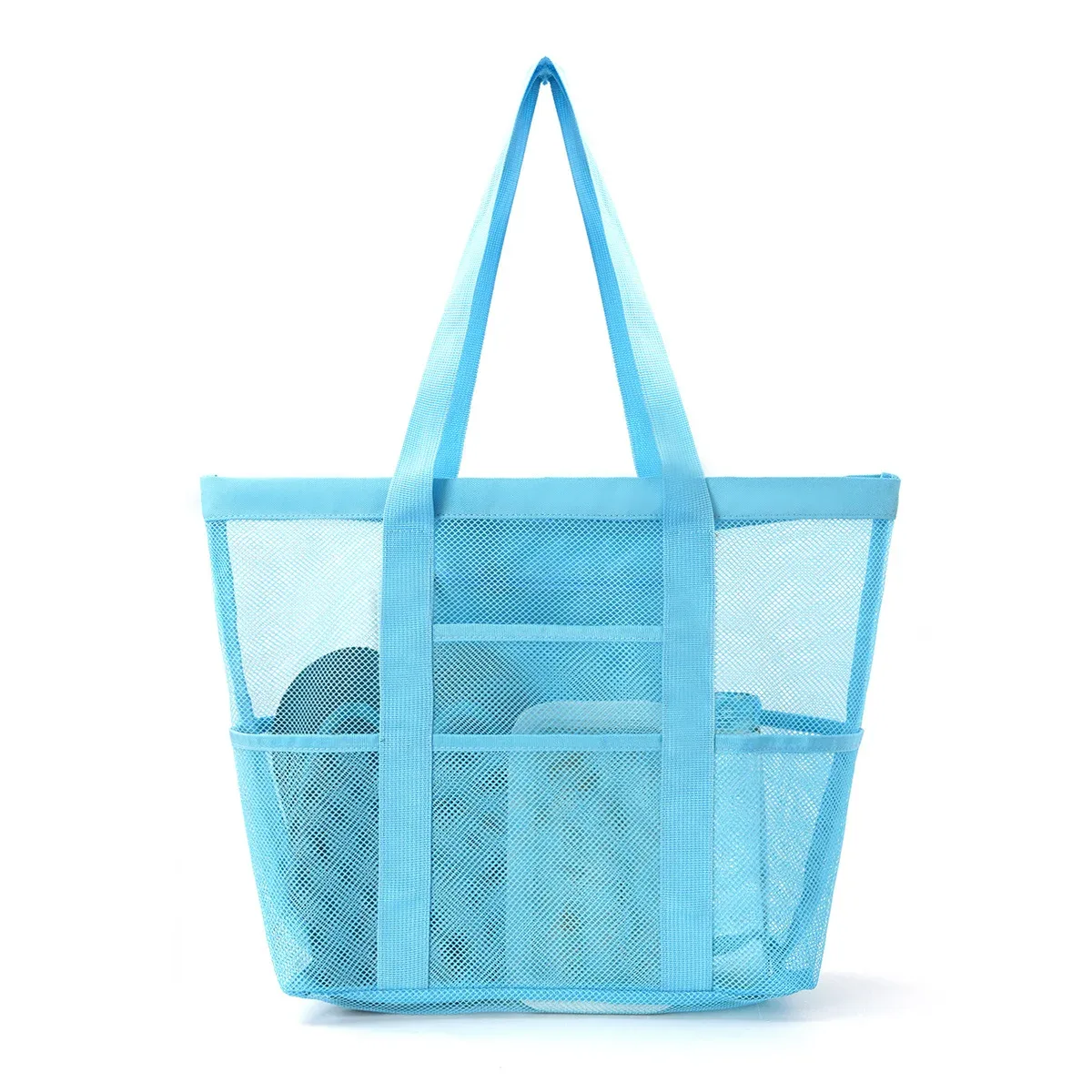 sac fourre-tout en maille respirante multi-poches de grande capacité, à séchage rapide, sac de rangement multi-compartiments pour articles de sport et de natation