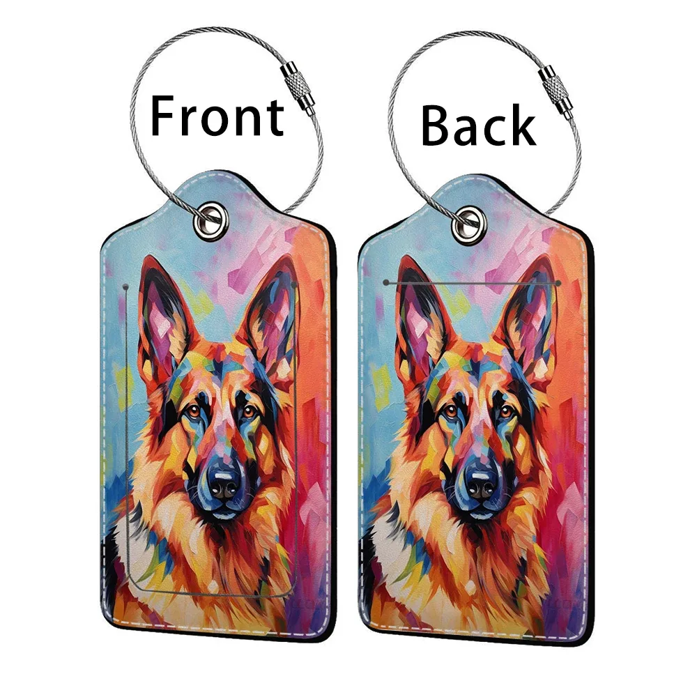 offre spéciale mignon chien en cuir affaires étiquette de bagage valise adresse étiquette bagages embarquement étui étiquette nom id adresse clip