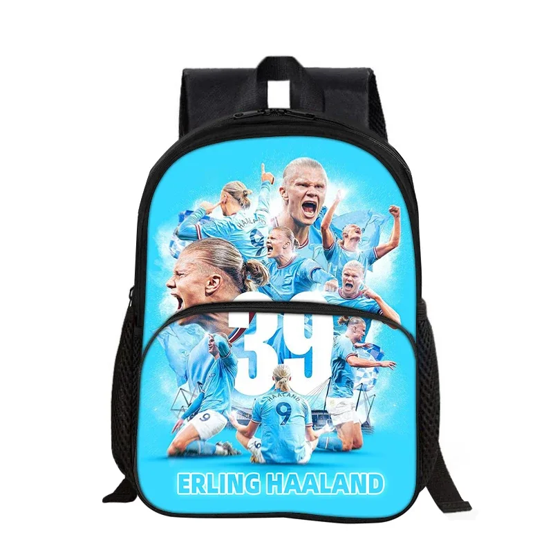 sac à dos haaland avec poche avant pour étudiants et enfants, sac d'école pour star du football, sac de sport, sac de voyage de grande capacité