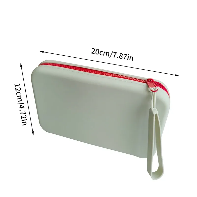 sac de rangement pour cosmétiques en silicone, carré, grande capacité, porte-pinceau de maquillage de voyage, portable, étanche