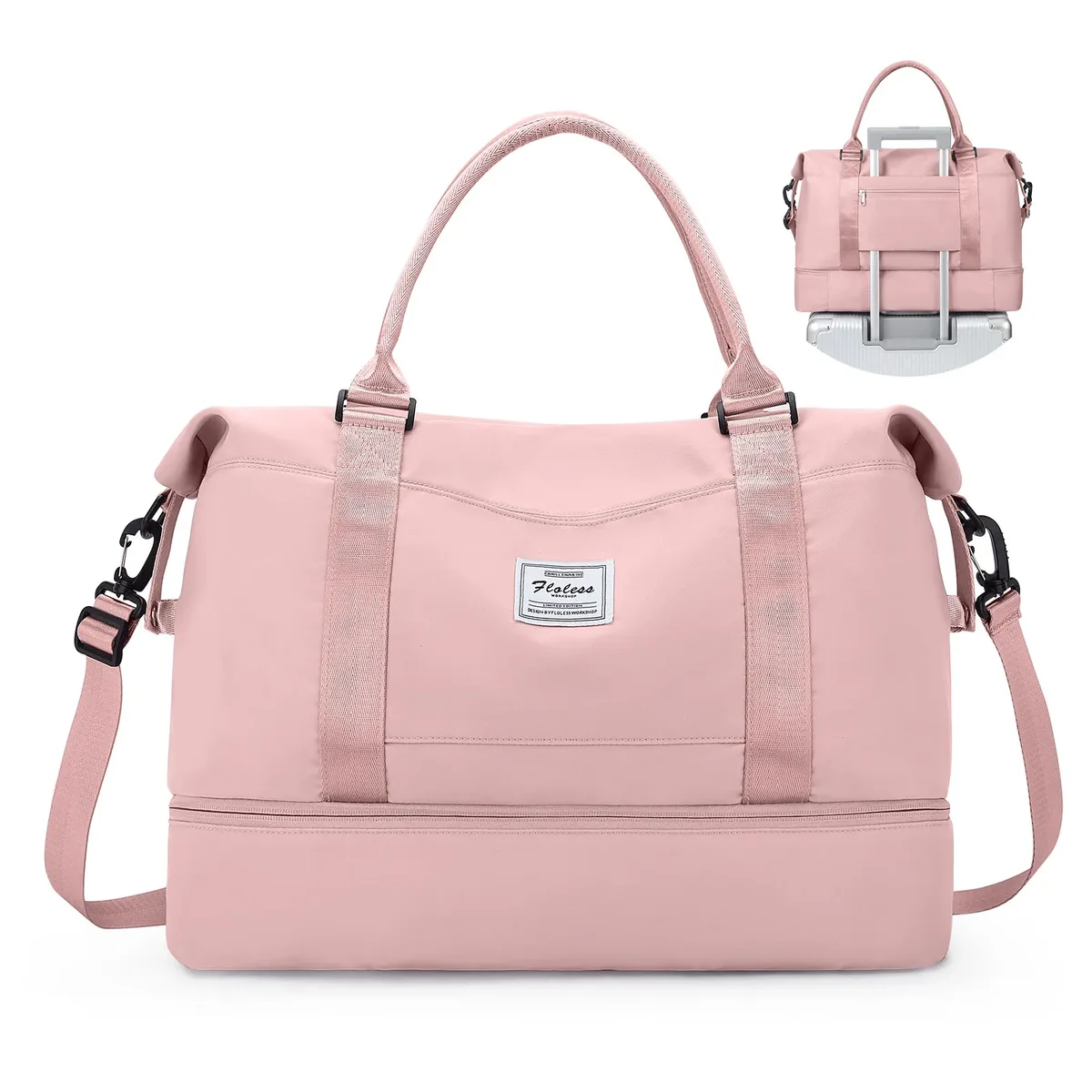 sac fourre-tout de voyage, sac à main léger avec compartiment à chaussures, sac à bandoulière de grande capacité, sac de voyage de cabine, sac de sport