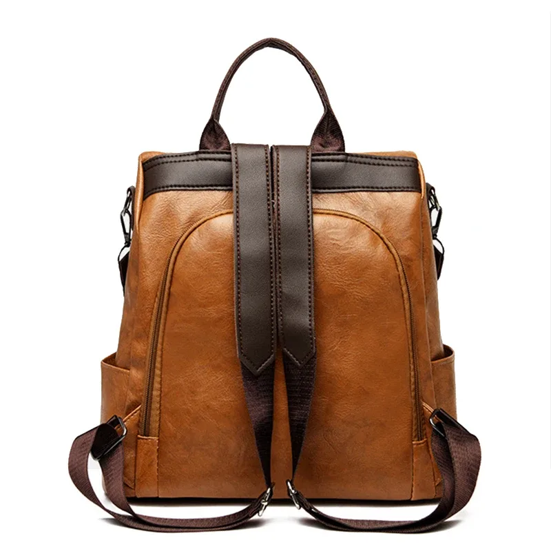sacs à dos antivol pour femmes, marque célèbre, sac à dos de voyage en cuir pu de bonne qualité, sacs à main à bandoulière de grande capacité pour dames