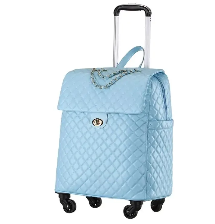 sac à bagages à roulettes en pu pour femme, bagage à roulettes, valise à roulettes, cabine, voyage, nouveau, 2020