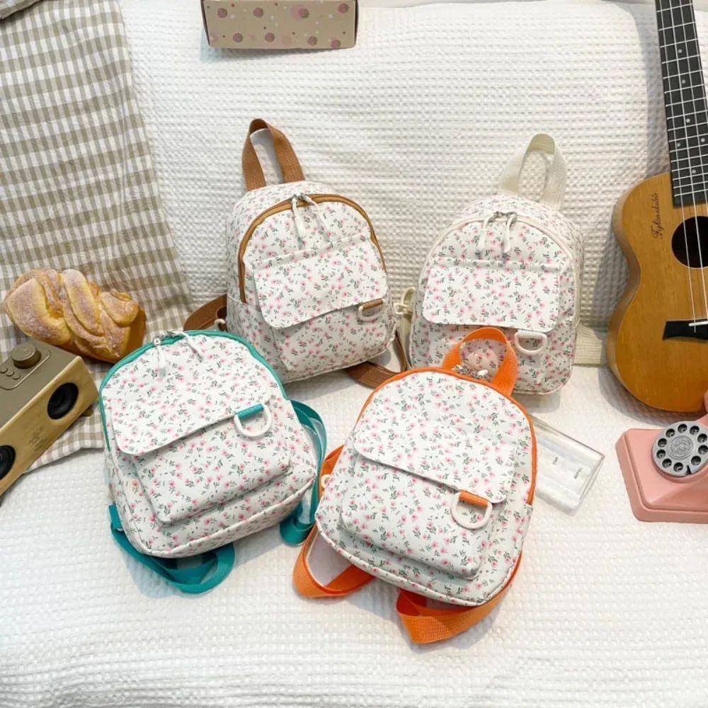 nouveau mini sac à dos imprimé fleuri sac de rangement en velours côtelé doux version coréenne sac à dos cadeau