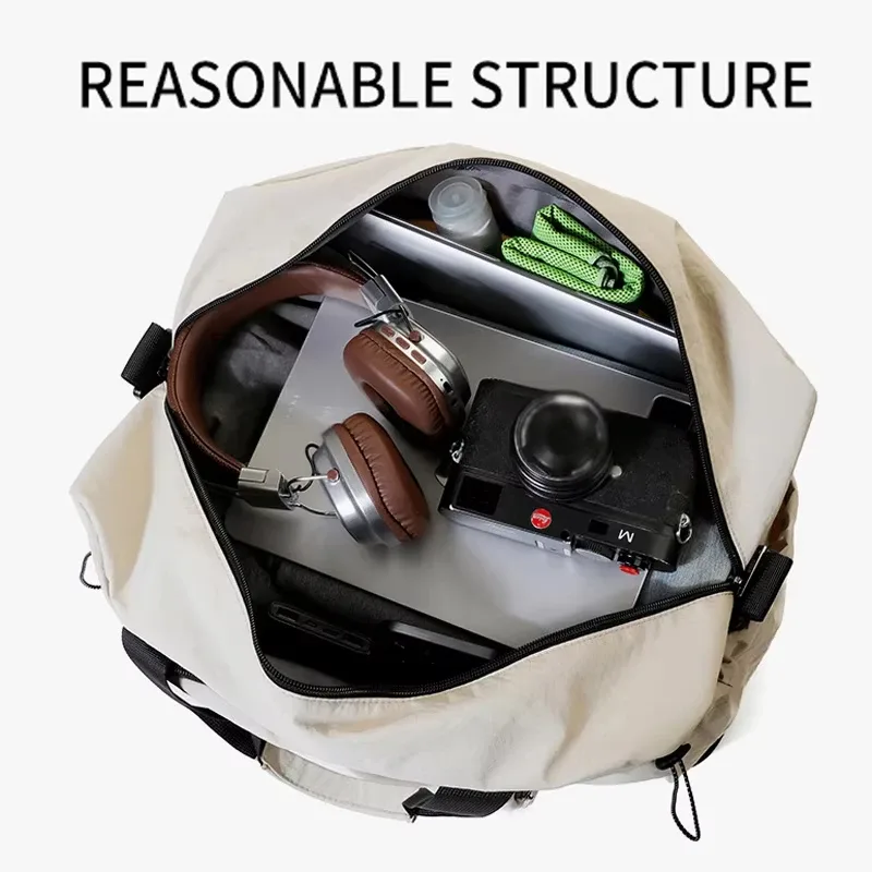 sac de sport avec compartiment sec/humide, sac de voyage, sac de rangement pour bagages de courte distance, sac bandoulière portable extensible sac à main