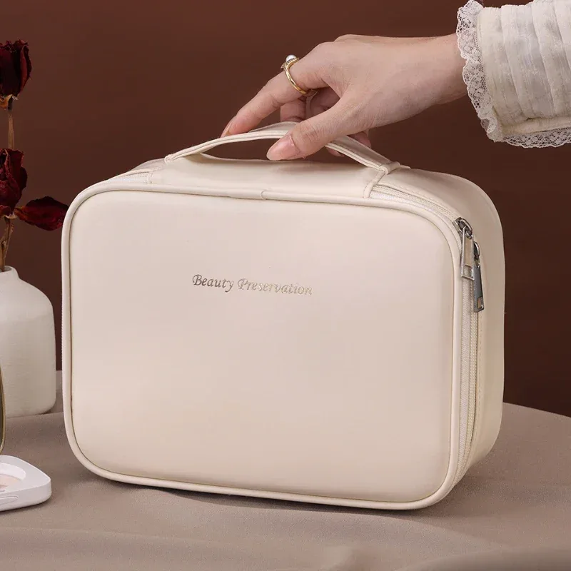 nouvelle trousse de toilette pour femme, sac de rangement portable, grande capacité, trousse de maquillage de luxe, organiseur de voyage, accessoires essentiels