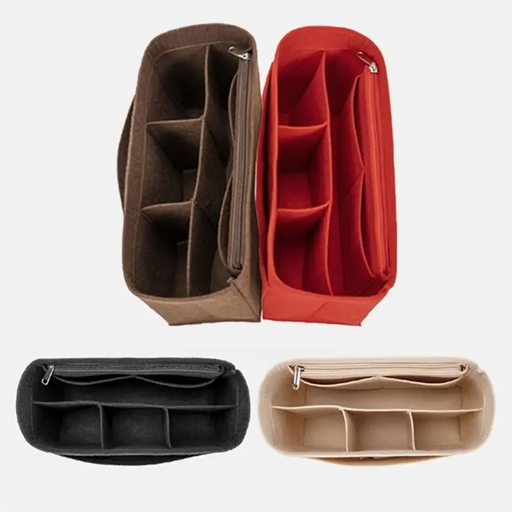 sac d'insertion en feutre grande capacité avec fermeture éclair, organisateur de sac à main multi-poches, sac intérieur doublé pour lv speedy25/30/35/gentlewoman