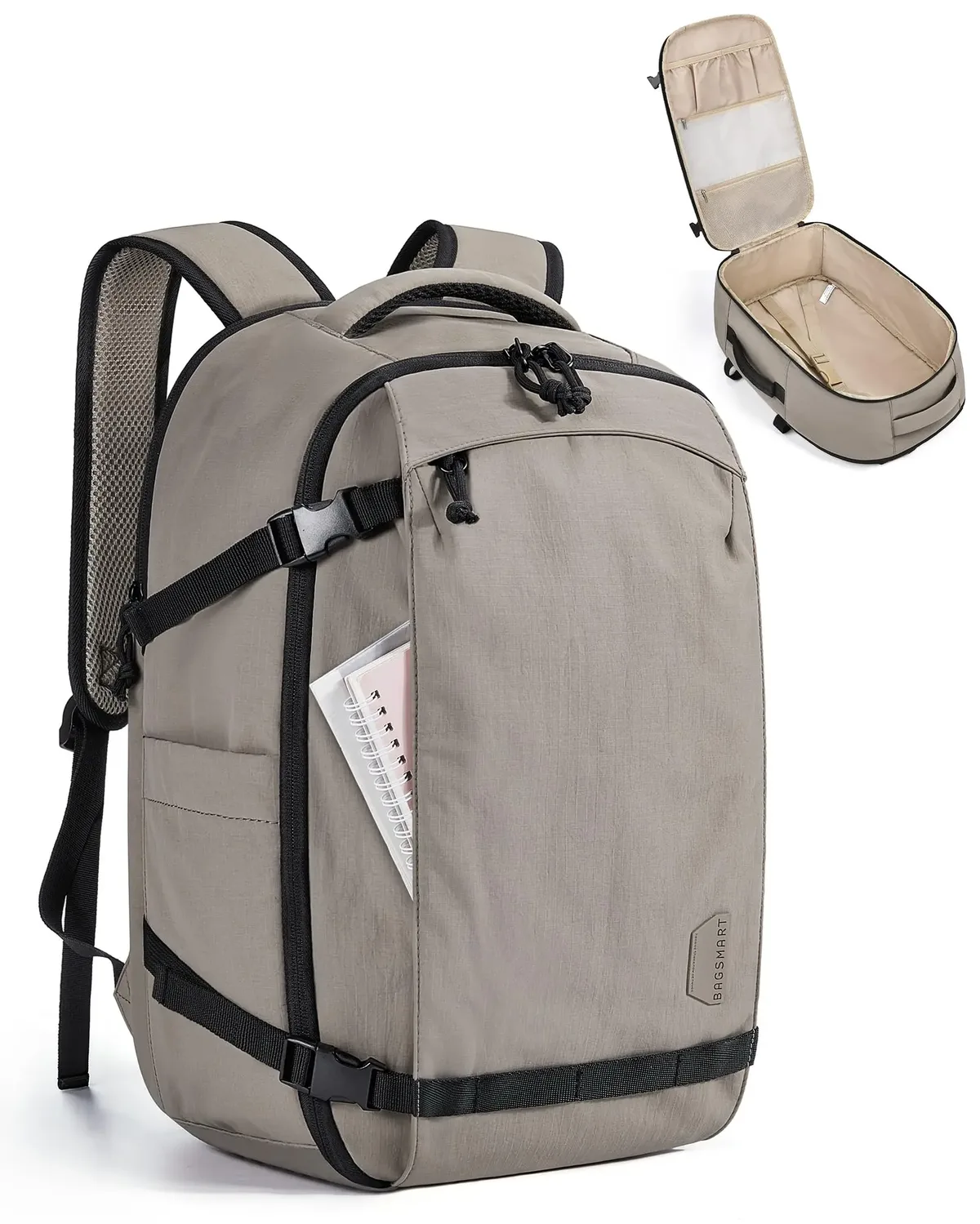 sac dos pvc beige gris vert compression ventilation anti thieves voyage sport ecole shopping