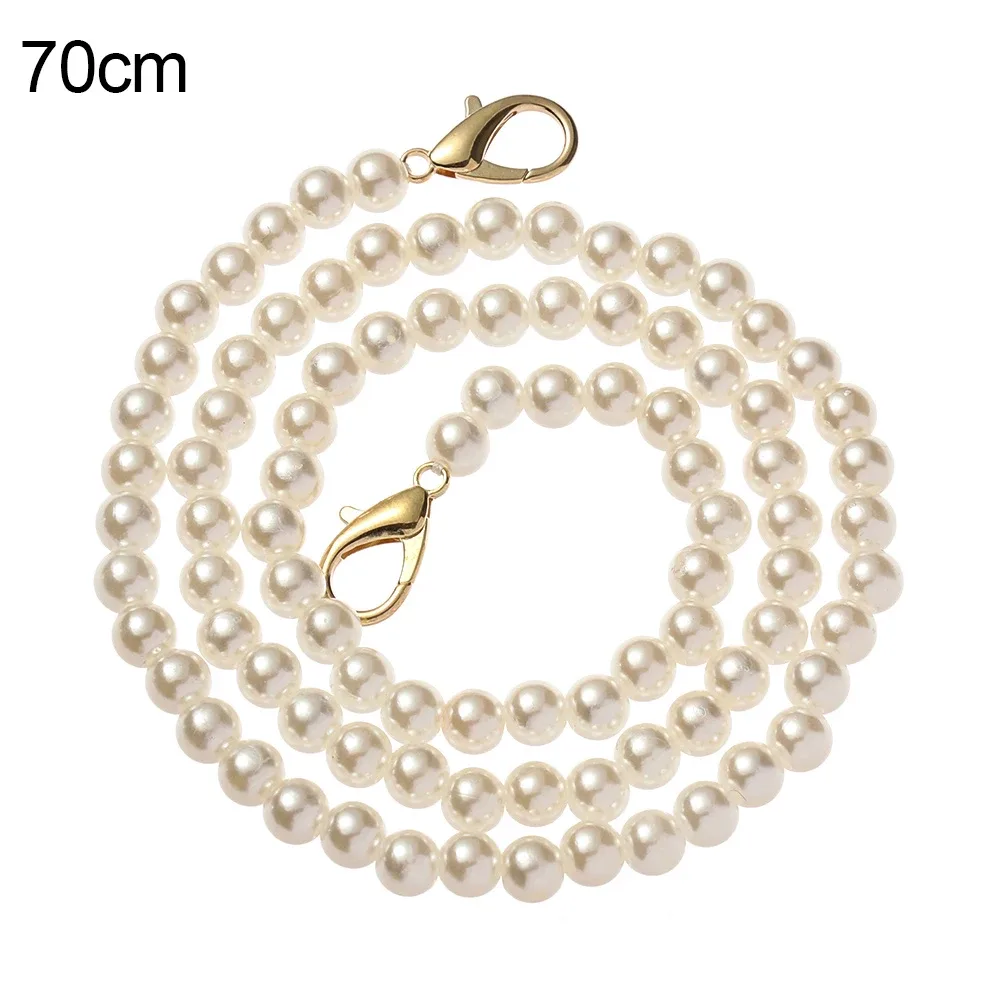 chaîne sac perle imitation blanc ornement mode remplacement personnalisable accessoire voyage finition élégante multiples tailles disponibles