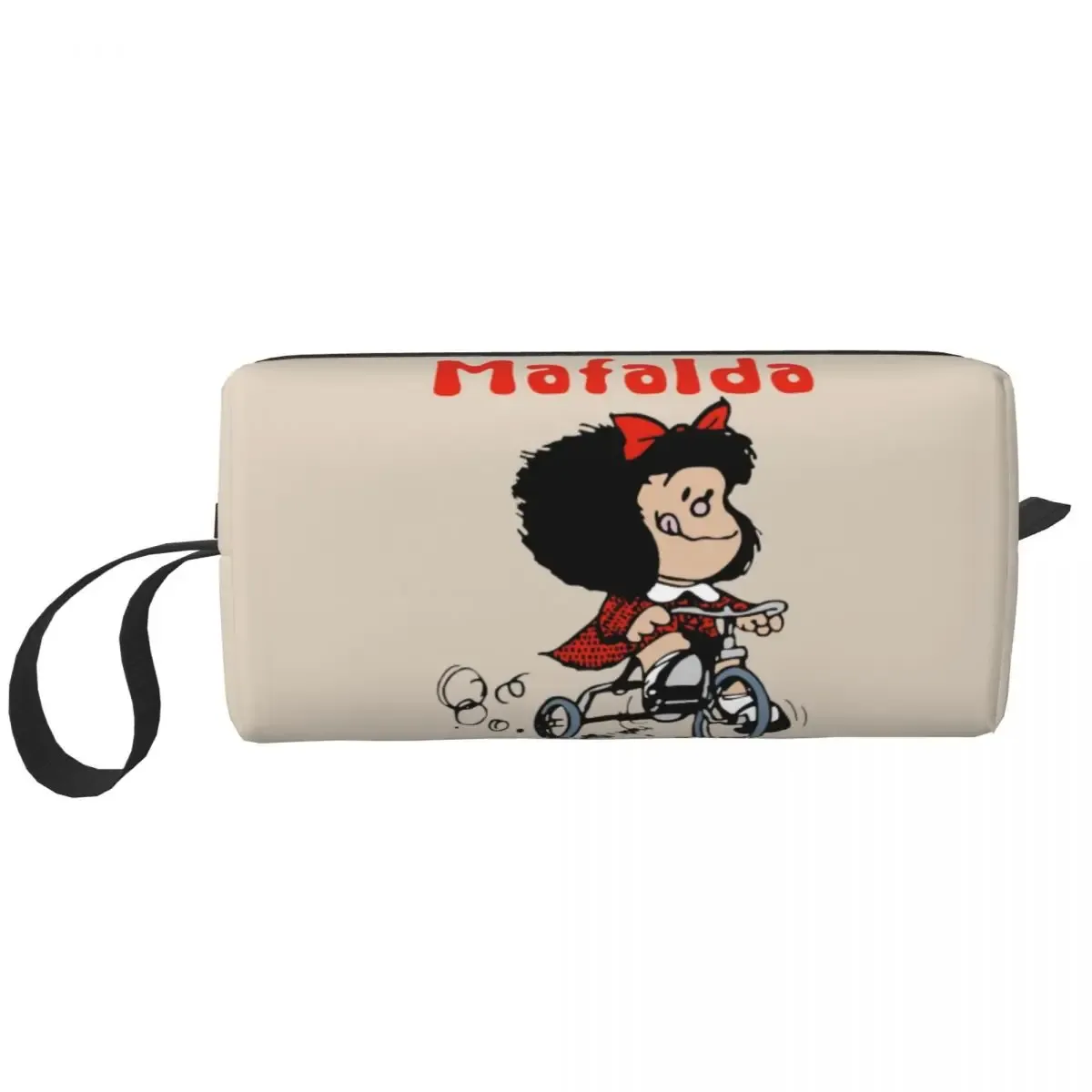 sac de maquillage personnalisé mafalda ballon coeur femmes voyage organisateur cosmétique mode quino manga dessin animé stockage trousses de toilette