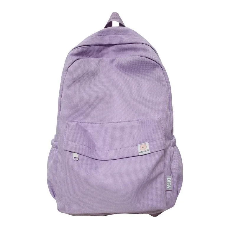 sac à dos en nylon de couleur unie pour femmes et adolescentes, de haute qualité, étanche, de style collégien, de voyage, d'école, nouvelle collection