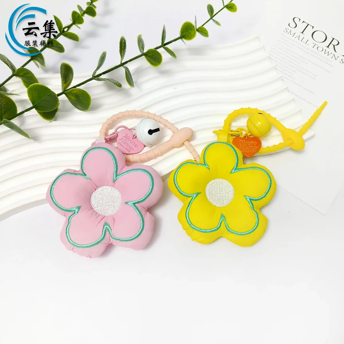 ins mode fleur pendentif 3d fleur porte-clés sac à dos porte-clés accessoire dentelle garniture arc tissu